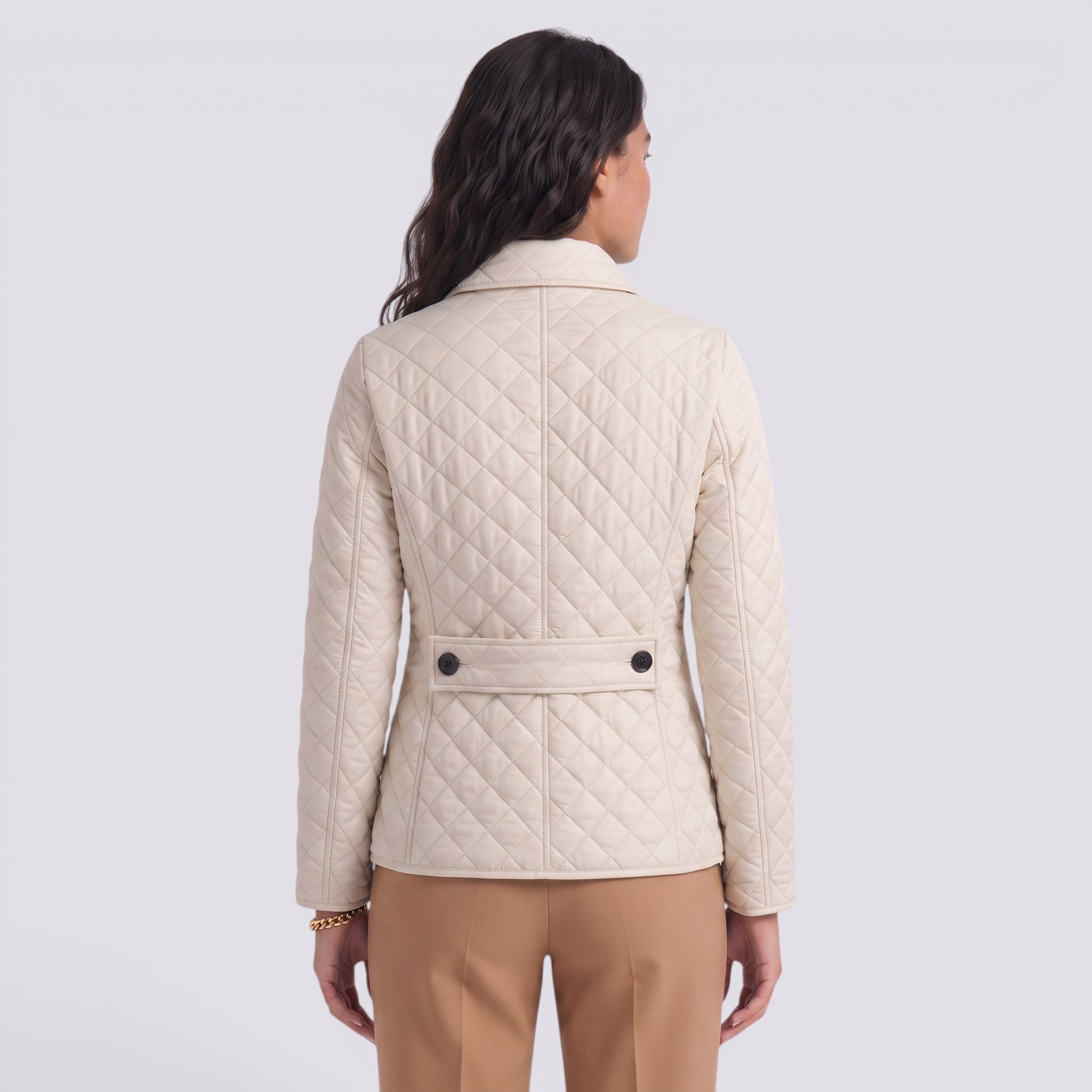 Chaqueta Acolchada Mujer Elegante con Solapa