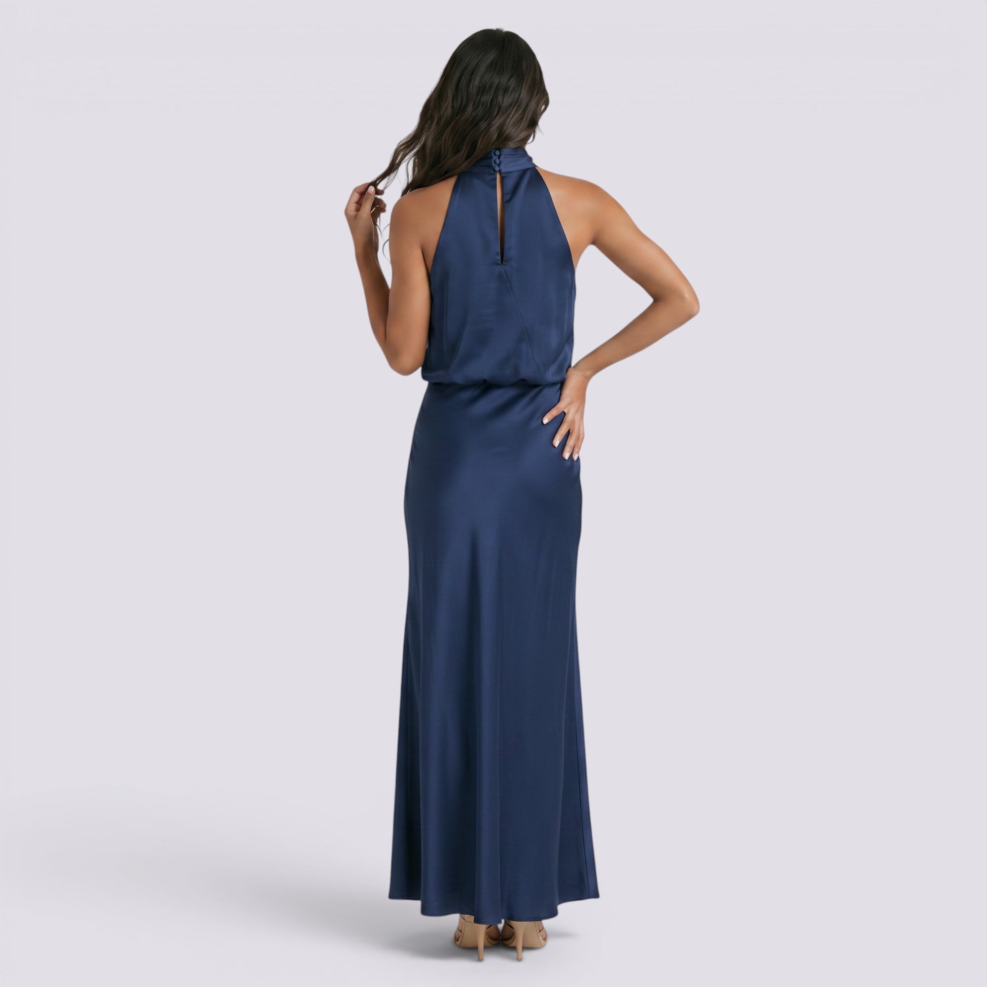 Vestido Largo Mujer Fiesta Satinado