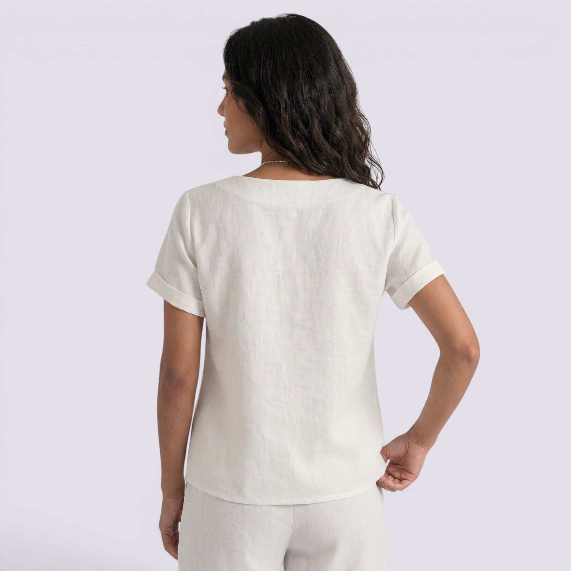 Blusa Lino Mujer Verano Corta