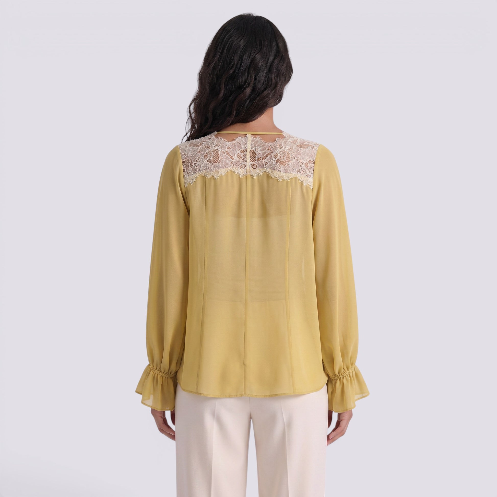 Blusa Mujer Manga Larga Encaje Lazada