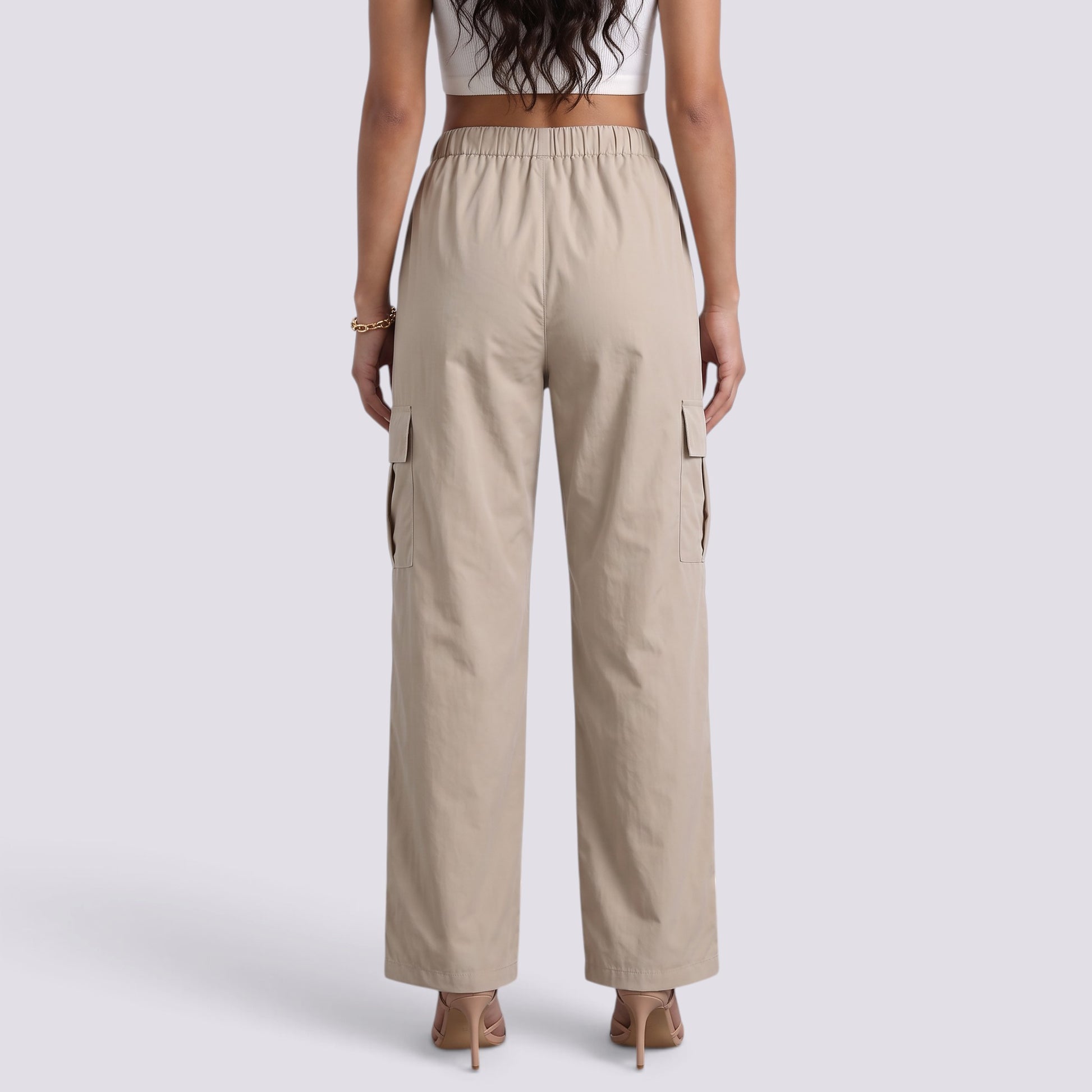 Pantalón Recto Mujer Cintura Alta con Cordón
