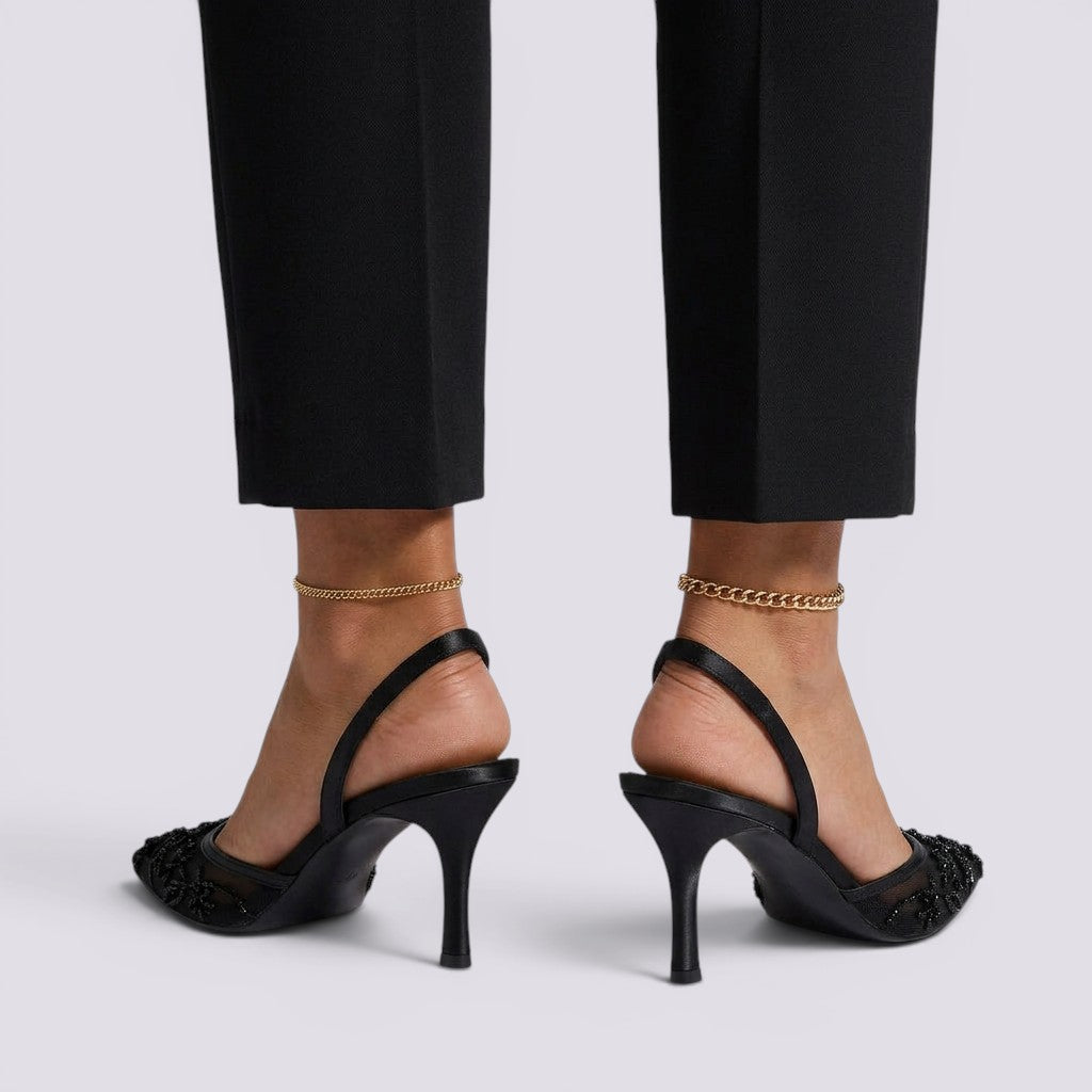 Sandalias Tacón Mujer Bordadas Eleganta