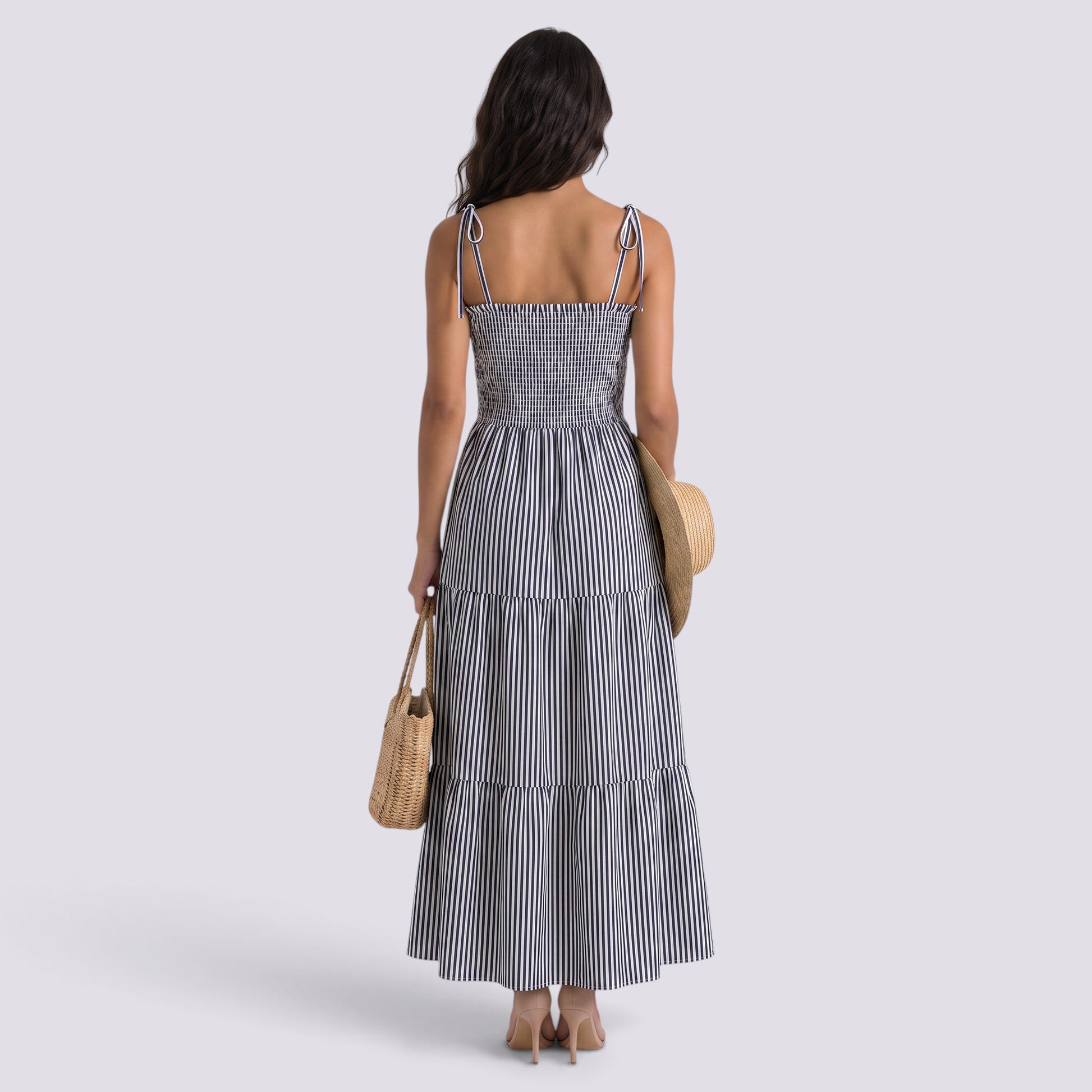 Vestido de Rayas Mujer con Tirantes