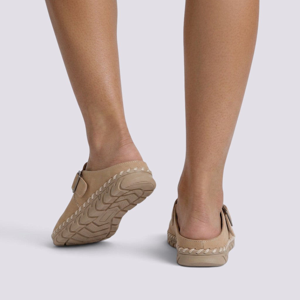 Zapatos Mules Mujer Efecto Piel