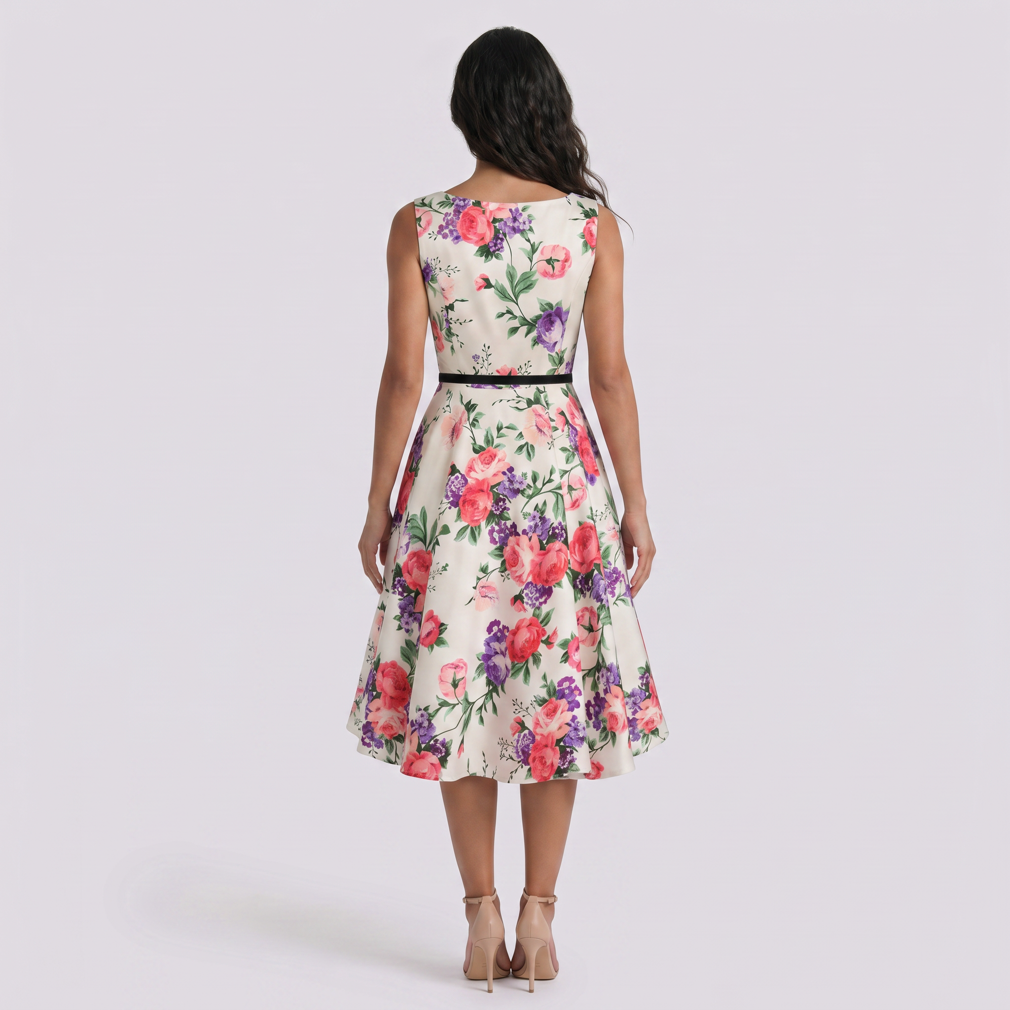 Vestido Campana Vintage Mujer Sin Mangas