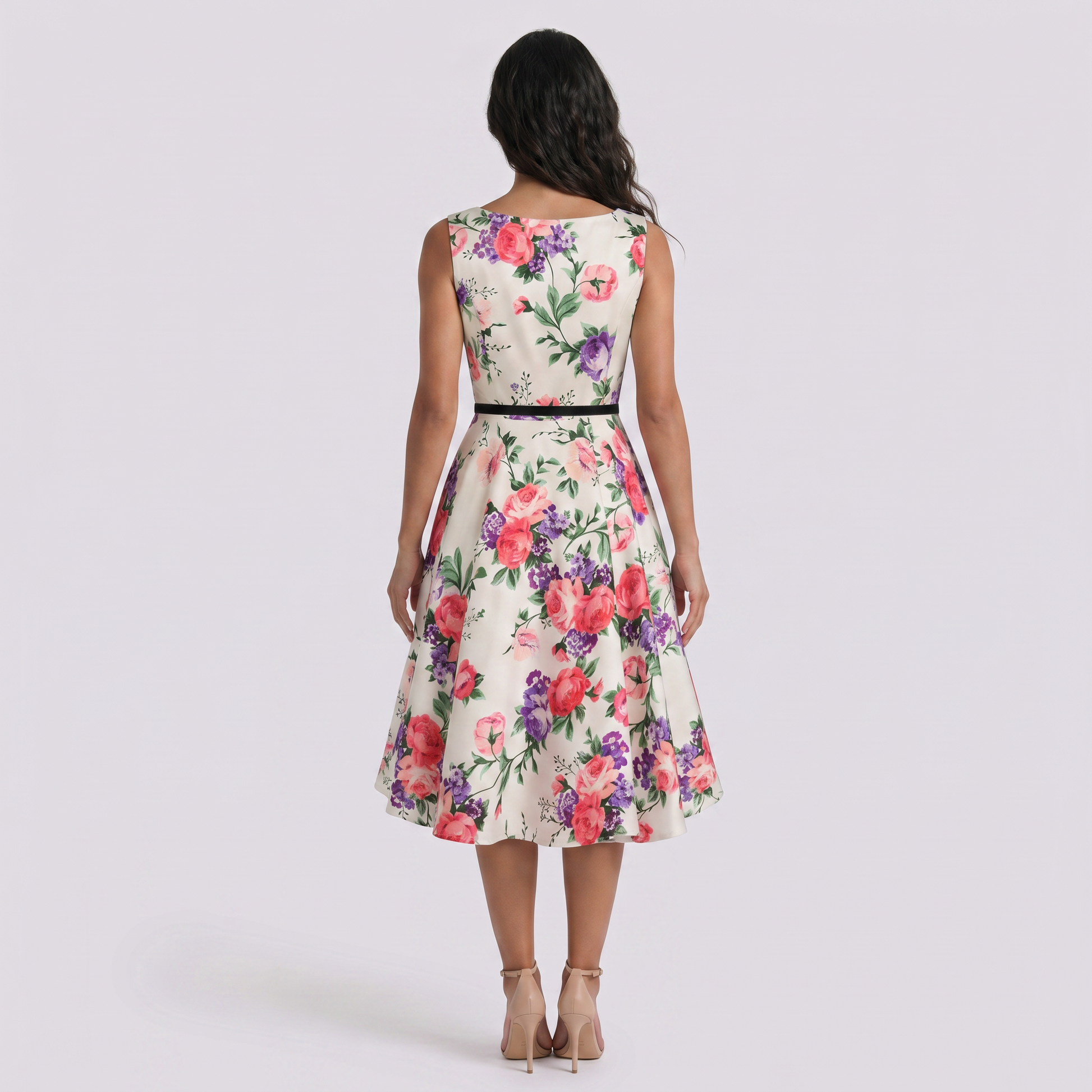 Vestido Campana Vintage Mujer Sin Mangas