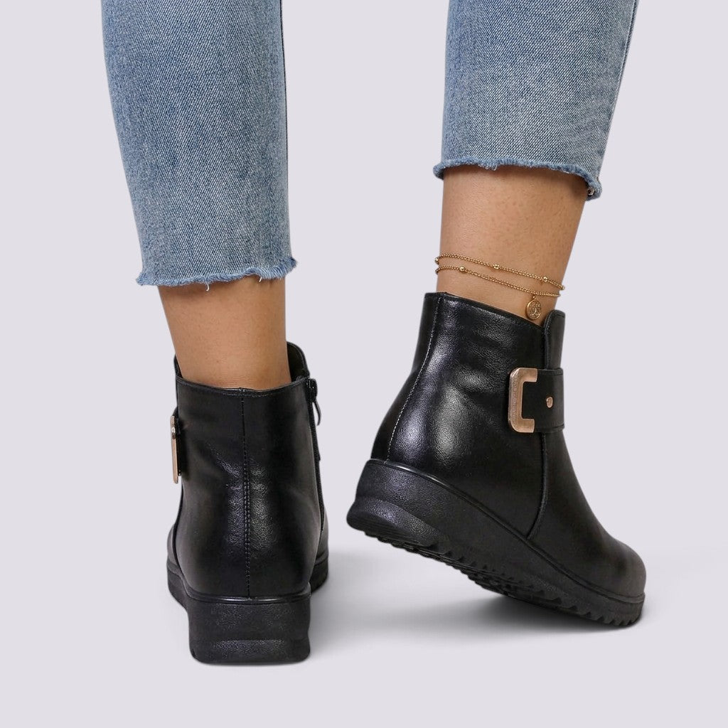 Botines Mujer Cálidos con Cierre Cremallera