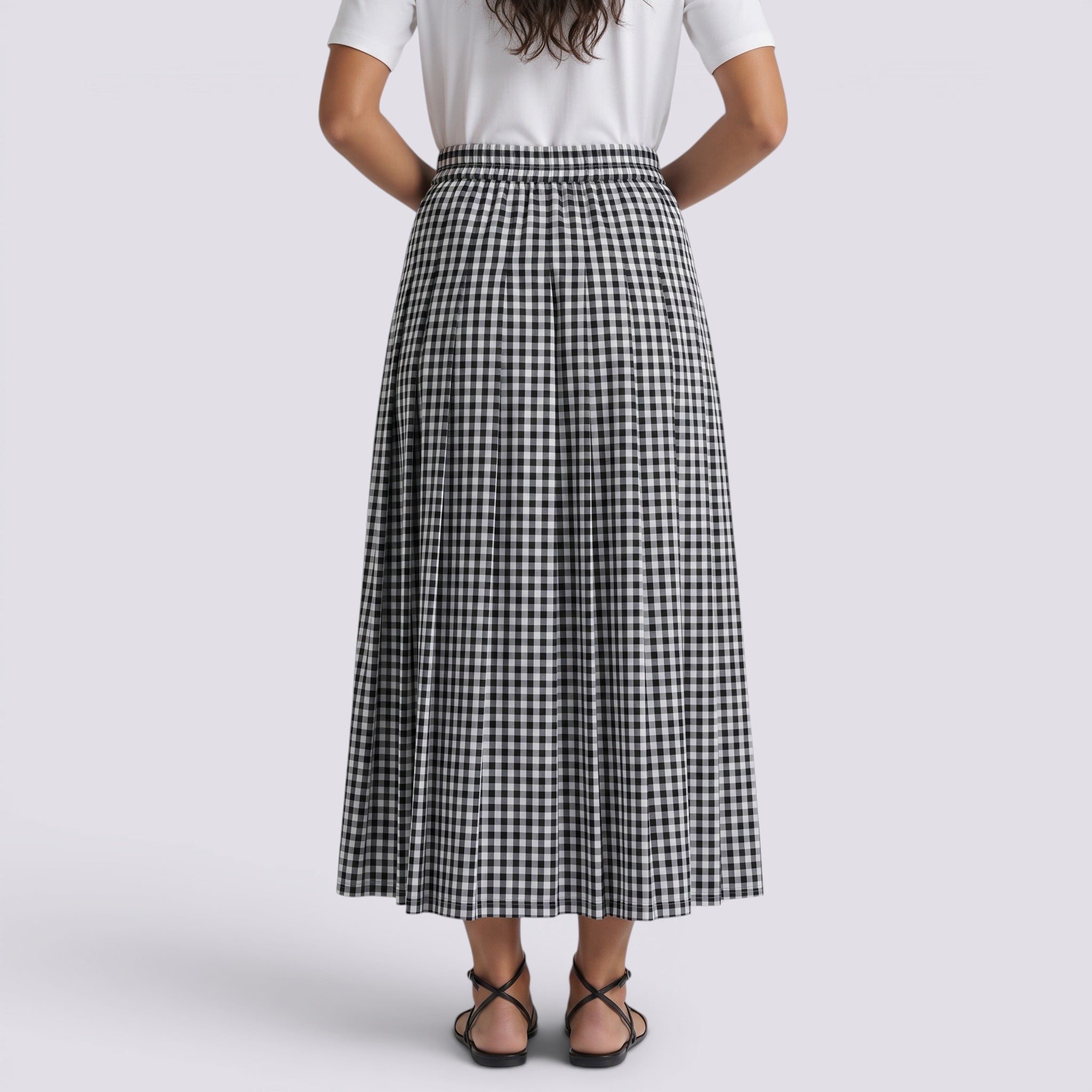 Falda Midi Mujer Cintura Alta Estampada