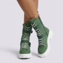 Botas militares mujer caña media verde vista frontal