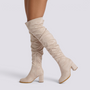 Botas mosqueteras mujer efecto ante Albaricoque - vista lateral