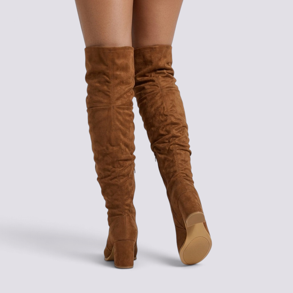Botas mosqueteras mujer efecto ante Marrón - vista trasera
