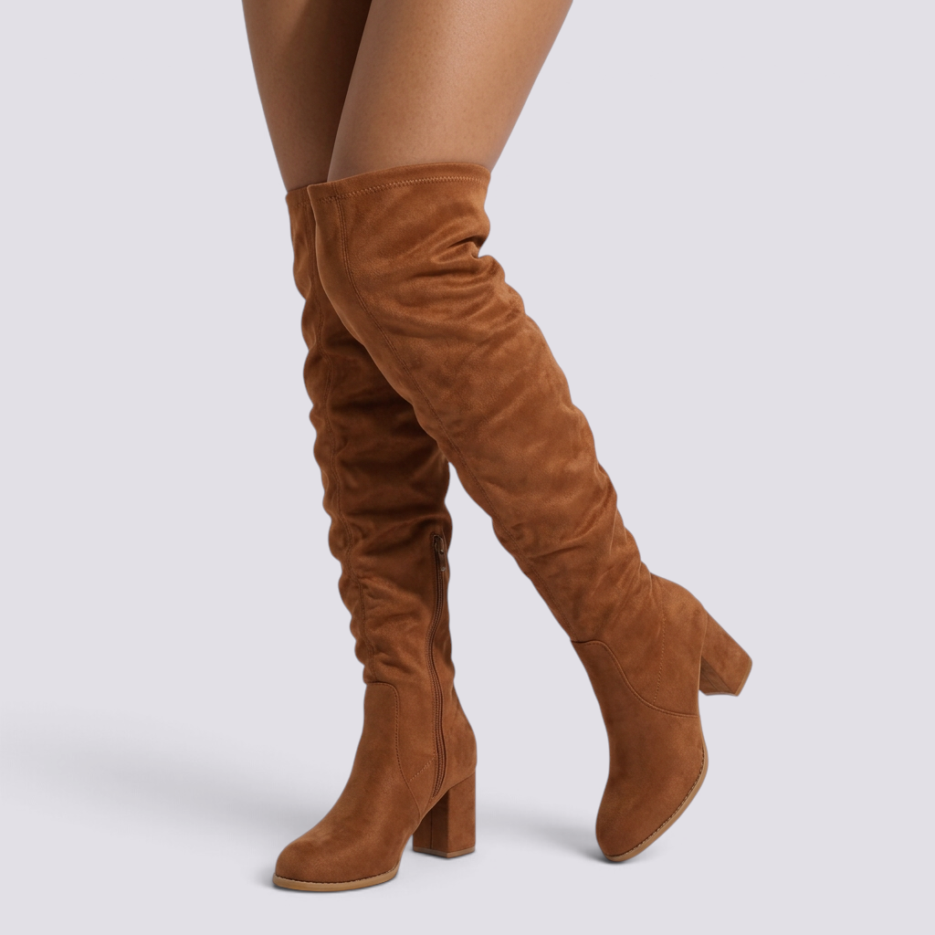 Botas mosqueteras mujer efecto ante Marrón - vista frontal