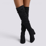Botas mosqueteras mujer efecto ante Negro - vista frontal