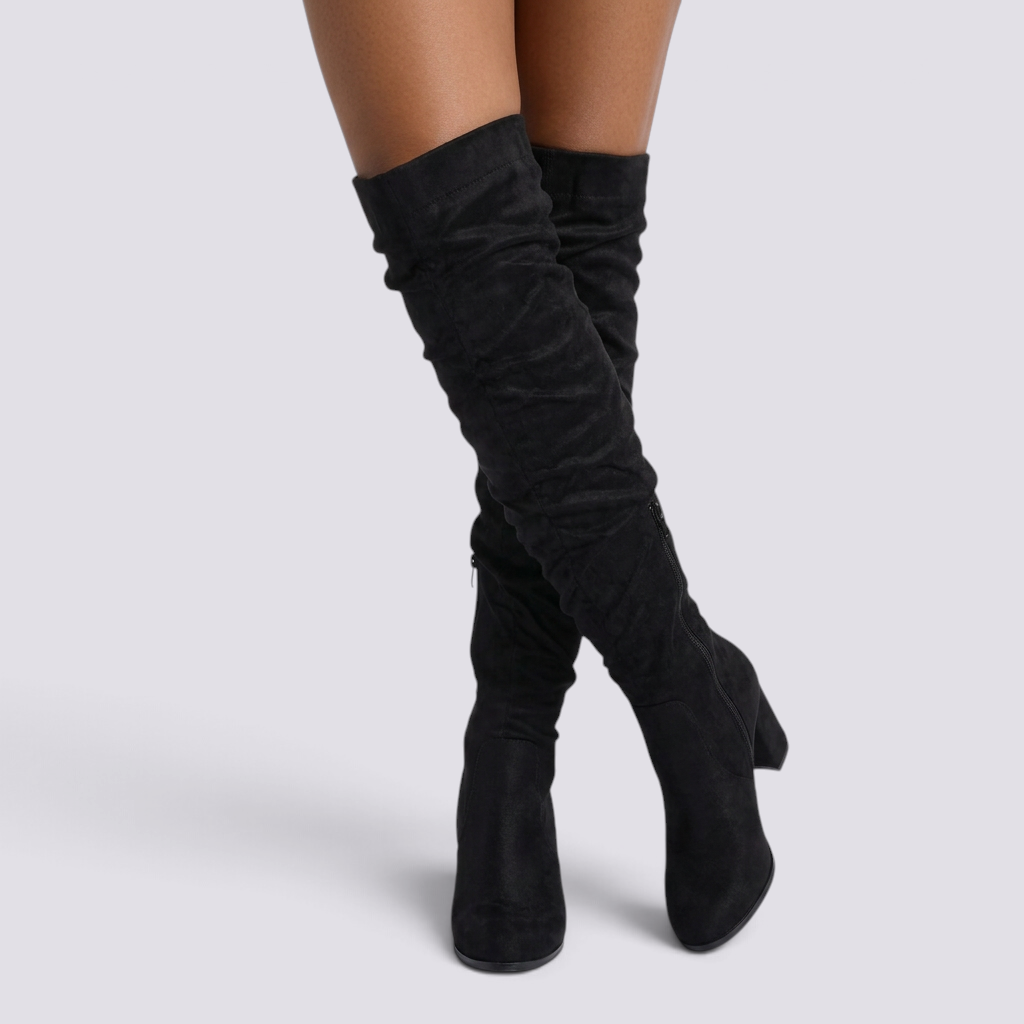 Botas mosqueteras mujer efecto ante Negro - vista frontal