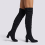 Botas mosqueteras mujer efecto ante Negro - vista lateral