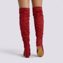 Botas mosqueteras mujer efecto ante Rojo - vista trasera