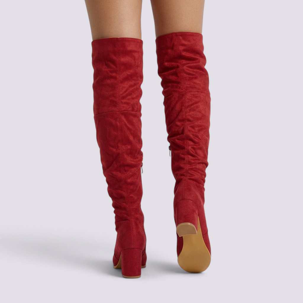 Botas mosqueteras mujer efecto ante Rojo - vista trasera