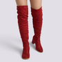 Botas mosqueteras mujer efecto ante Rojo - vista frontal