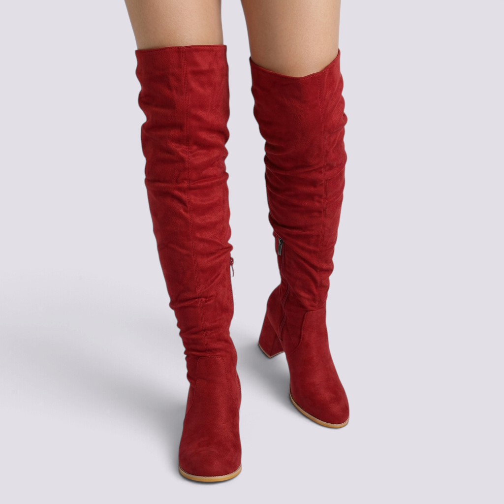 Botas mosqueteras mujer efecto ante Rojo - vista frontal