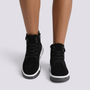 Botines Mujer Casual Efecto Ante con Cordones Negro vista frontal