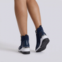 Botines Cuña Mujer Deportivos con Cremallera - Azul Marino vista trasera