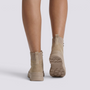Botines militares mujer con cordones arena - vista trasera