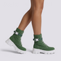 Botines Militares Mujer Lona con Plataforma - Verde - vista lateral