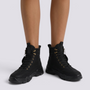 Botines militares mujer con cordones negro - vista frontal