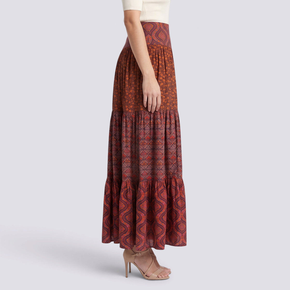 Falda Larga Mujer Boho Estampada