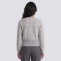 Cárdigan mujer efecto tweed con botones dorados en color gris, vista trasera