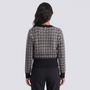 Cárdigan mujer efecto tweed con botones dorados en color negro, vista trasera