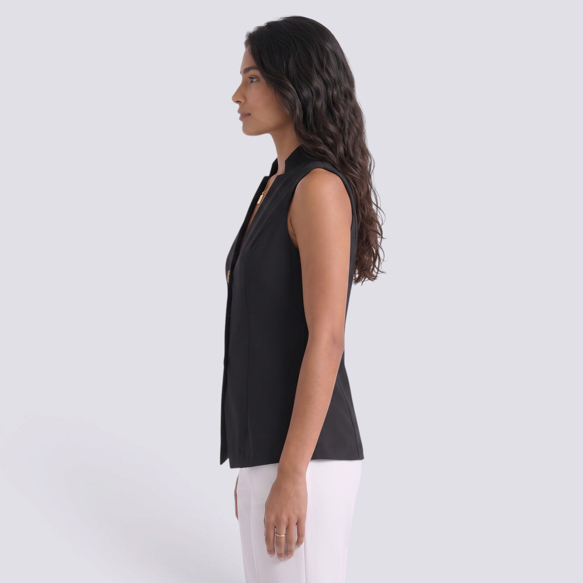 Chaleco Traje Mujer Entallado con Botones