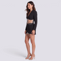 Conjunto blazer y falda mujer strass negro - vista lateral