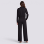 Conjunto deportivo mujer chaqueta corta y pantalón ancho, Negro, vista trasera