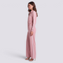 Conjunto deportivo mujer chaqueta corta y pantalón ancho, Rosa, vista lateral