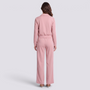 Conjunto deportivo mujer chaqueta corta y pantalón ancho, Rosa, vista trasera