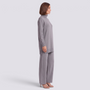 Conjunto jersey largo y pantalón ancho mujer en gris, vista lateral