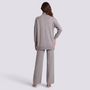 Conjunto mujer jersey cruzado con botones dorados, Gris, vista trasera