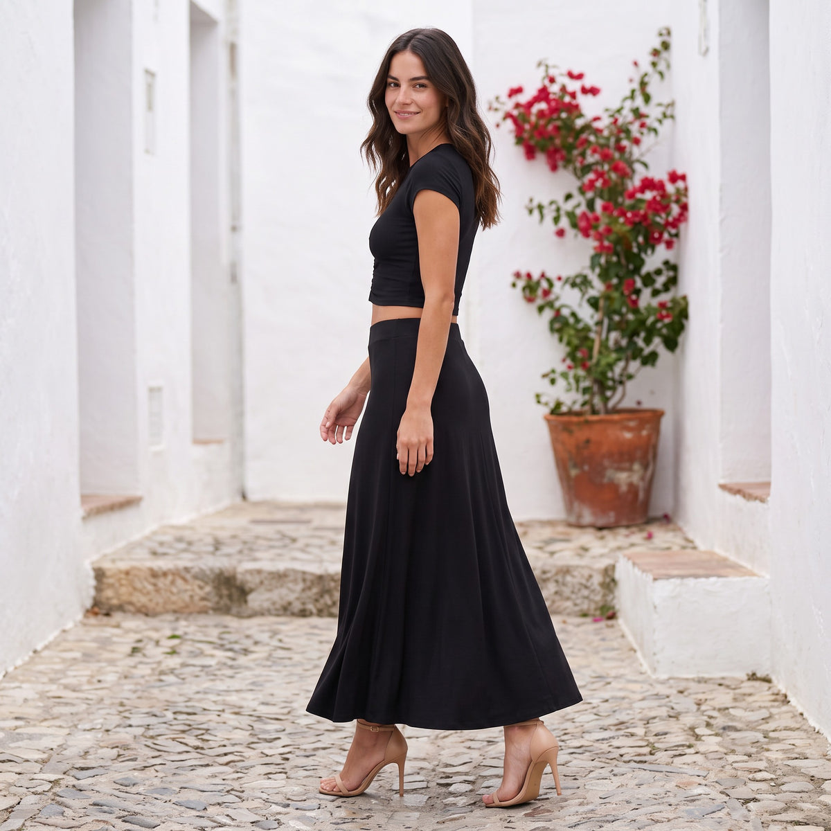 Conjunto de Falda Midi y Top Mujer