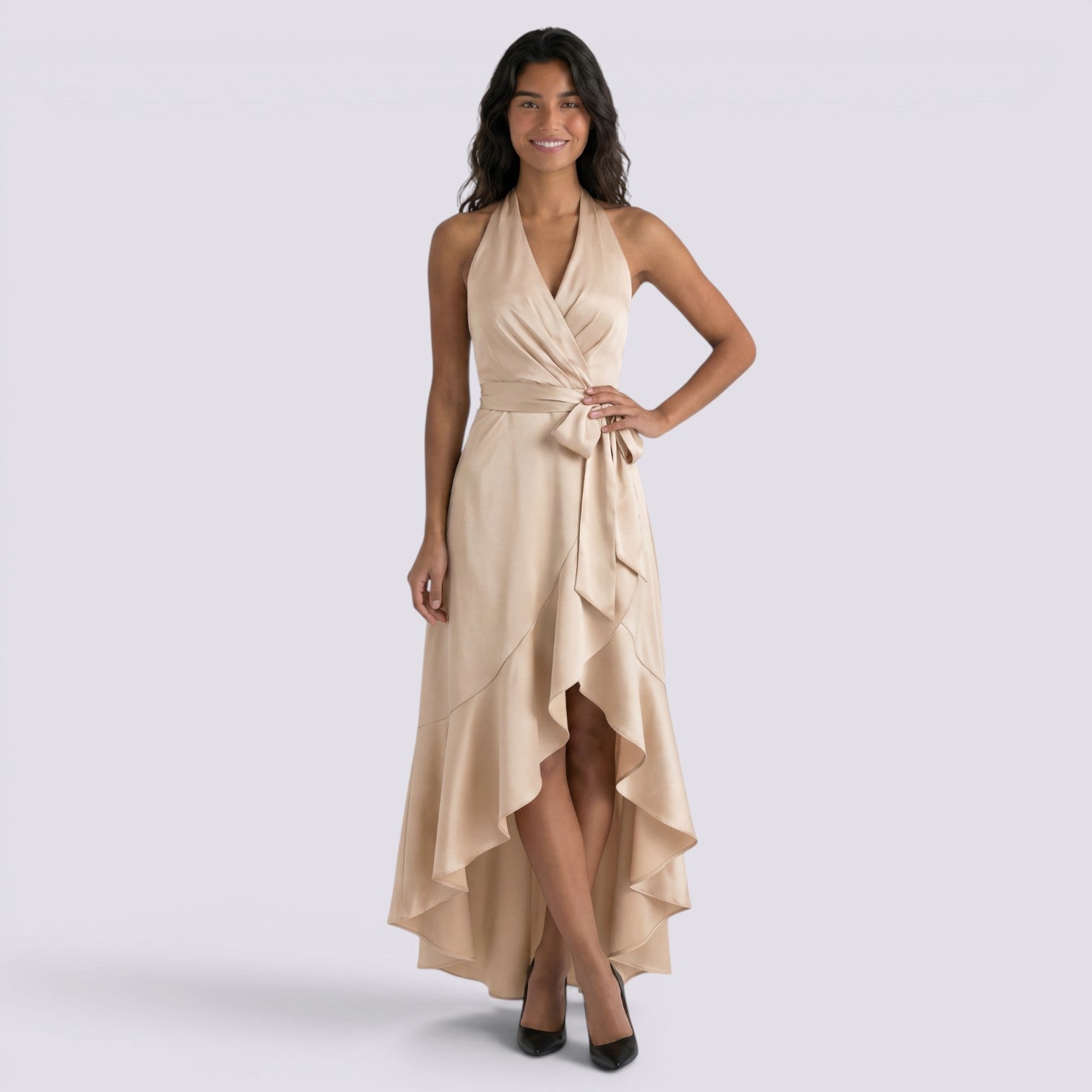 Vestido de Fiesta Satinado Mujer