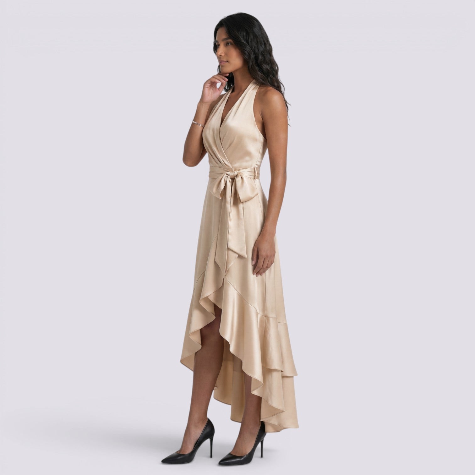 Vestido de Fiesta Satinado Mujer