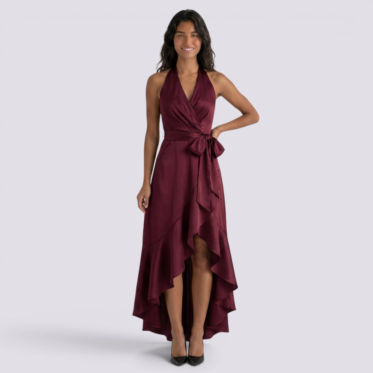 Vestido de Fiesta Satinado Mujer