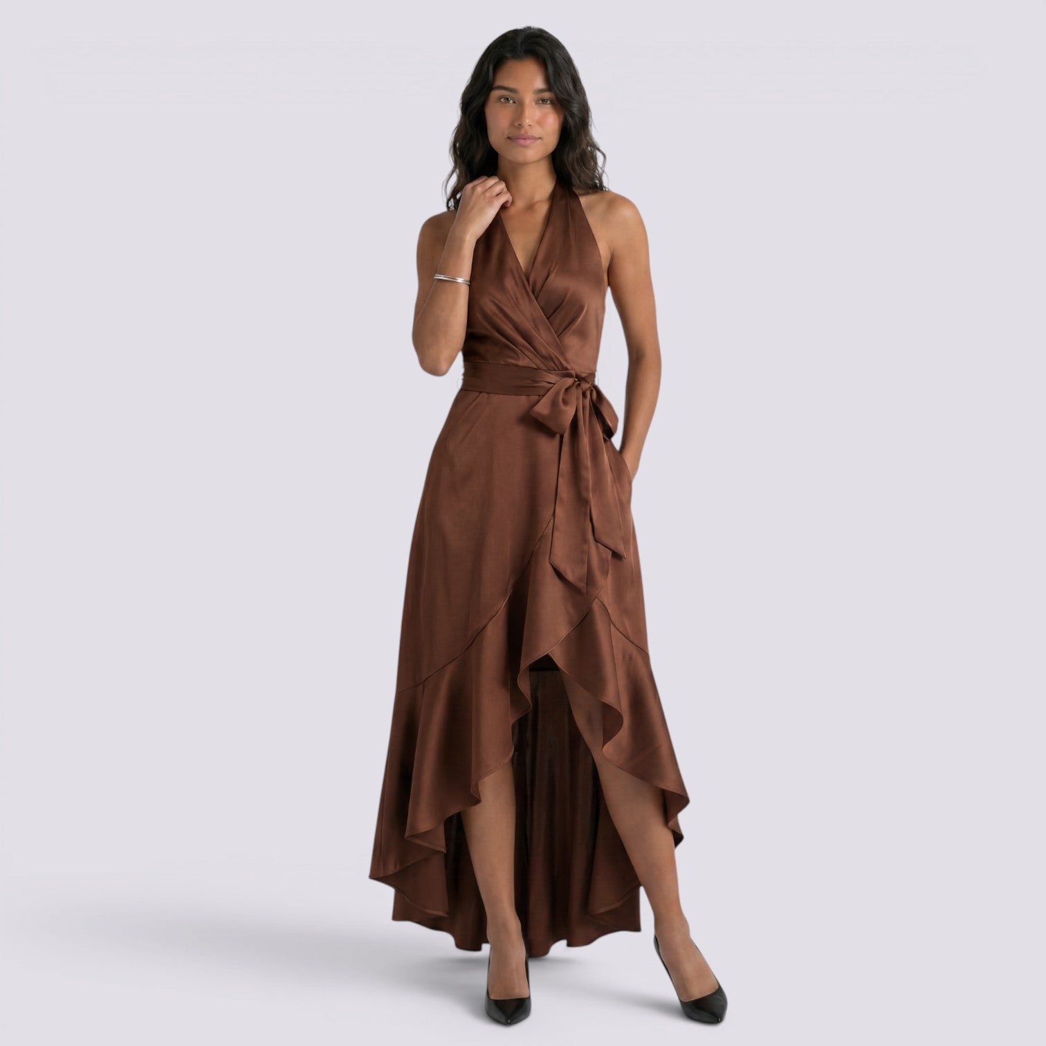 Vestido de Fiesta Satinado Mujer
