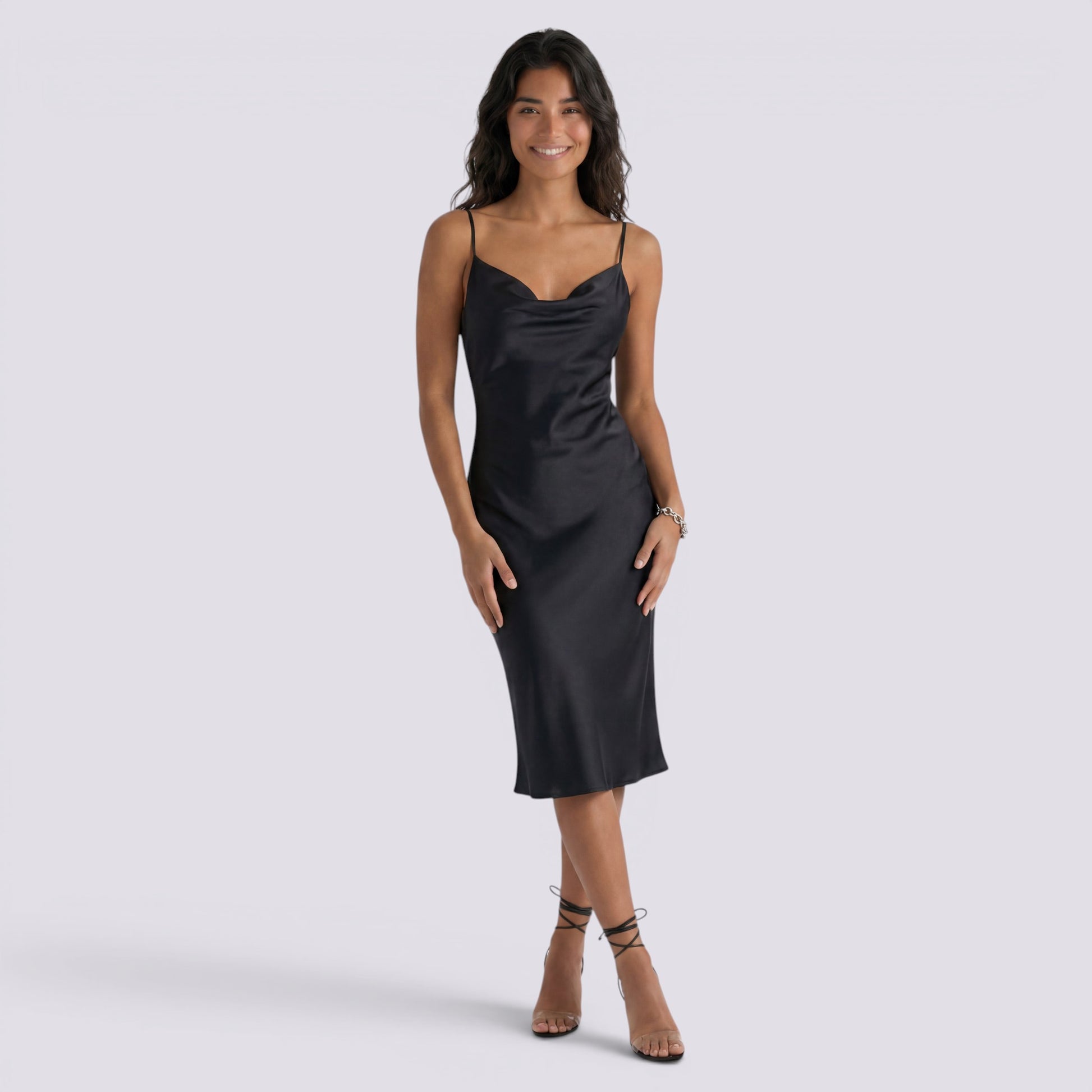 Vestido Midi Mujer Escote V