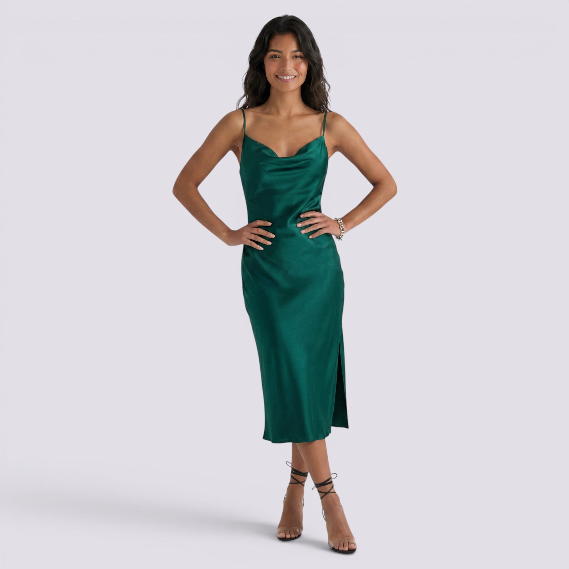 Vestido Midi Mujer Escote V