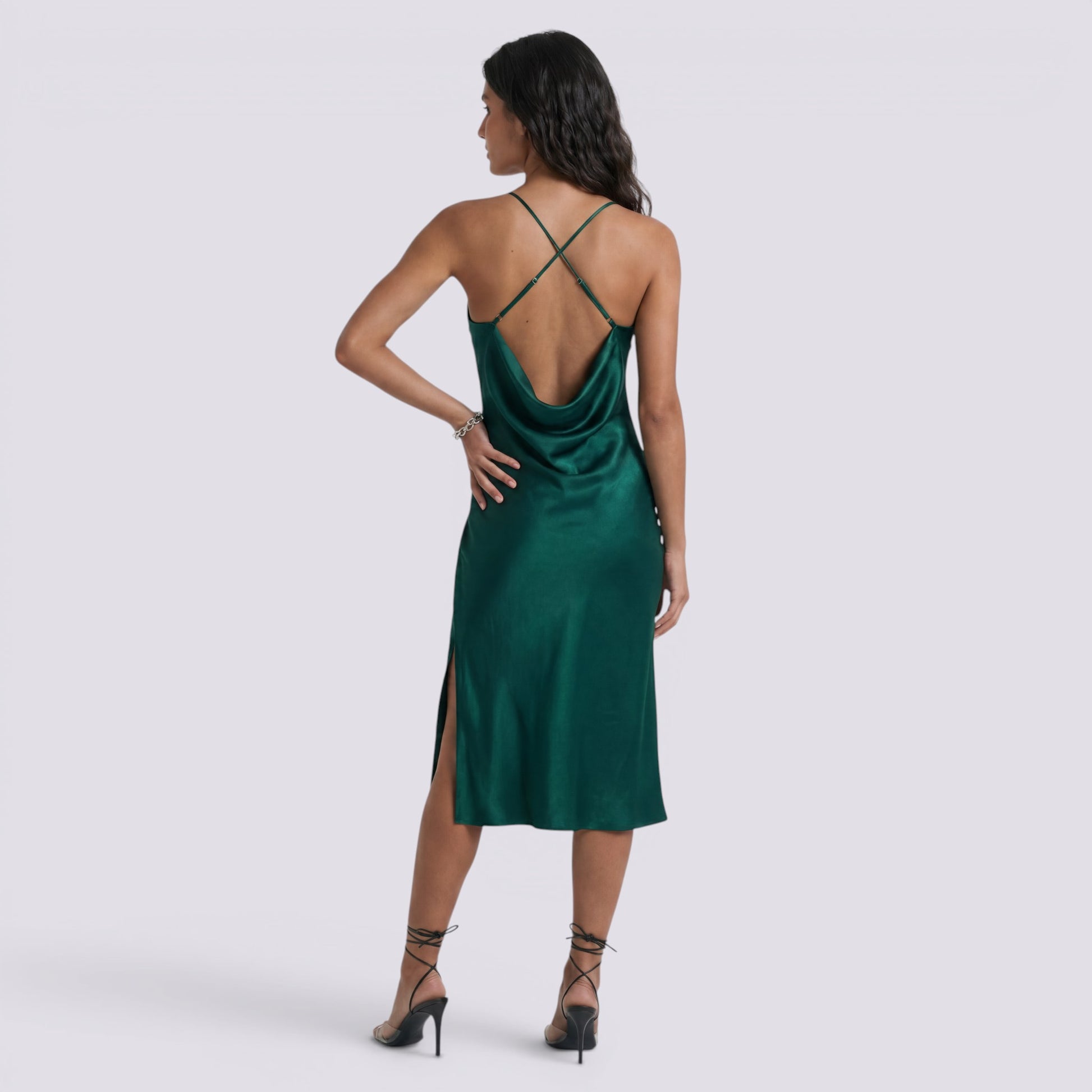 Vestido Midi Mujer Escote V