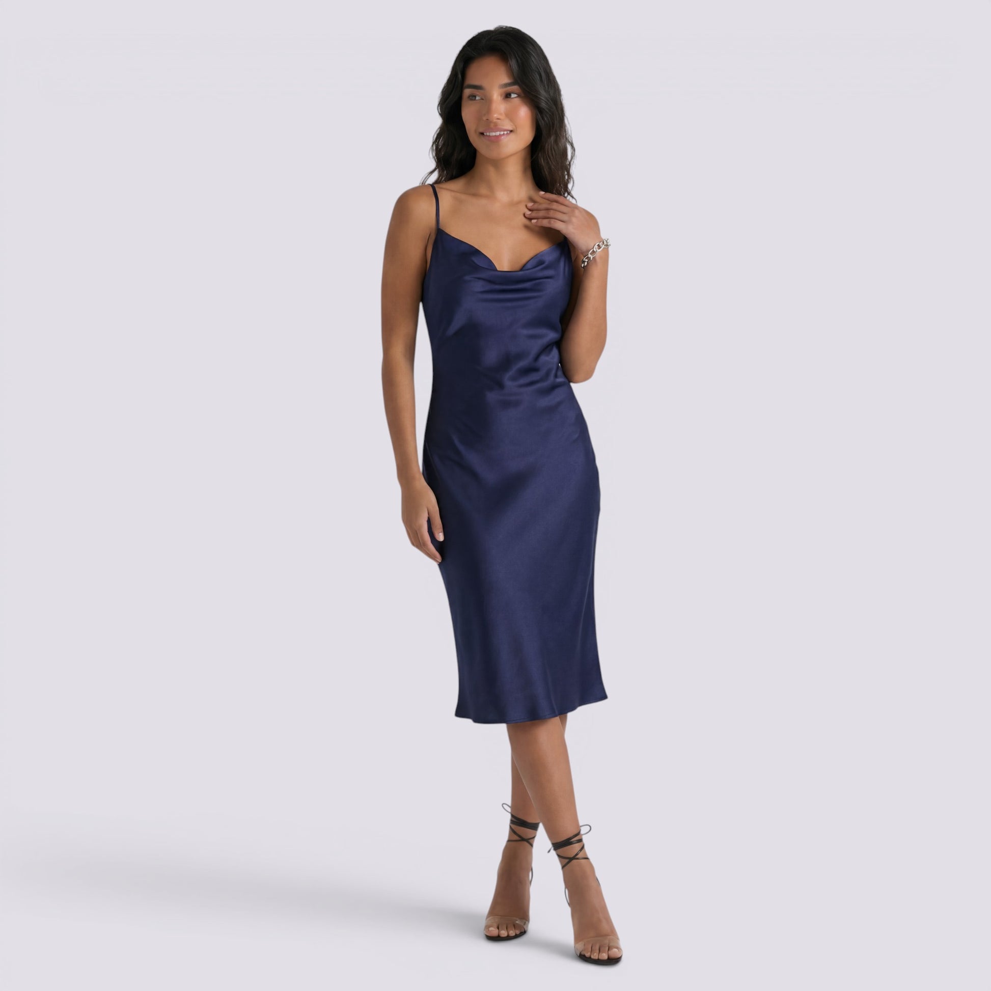 Vestido Midi Mujer Escote V