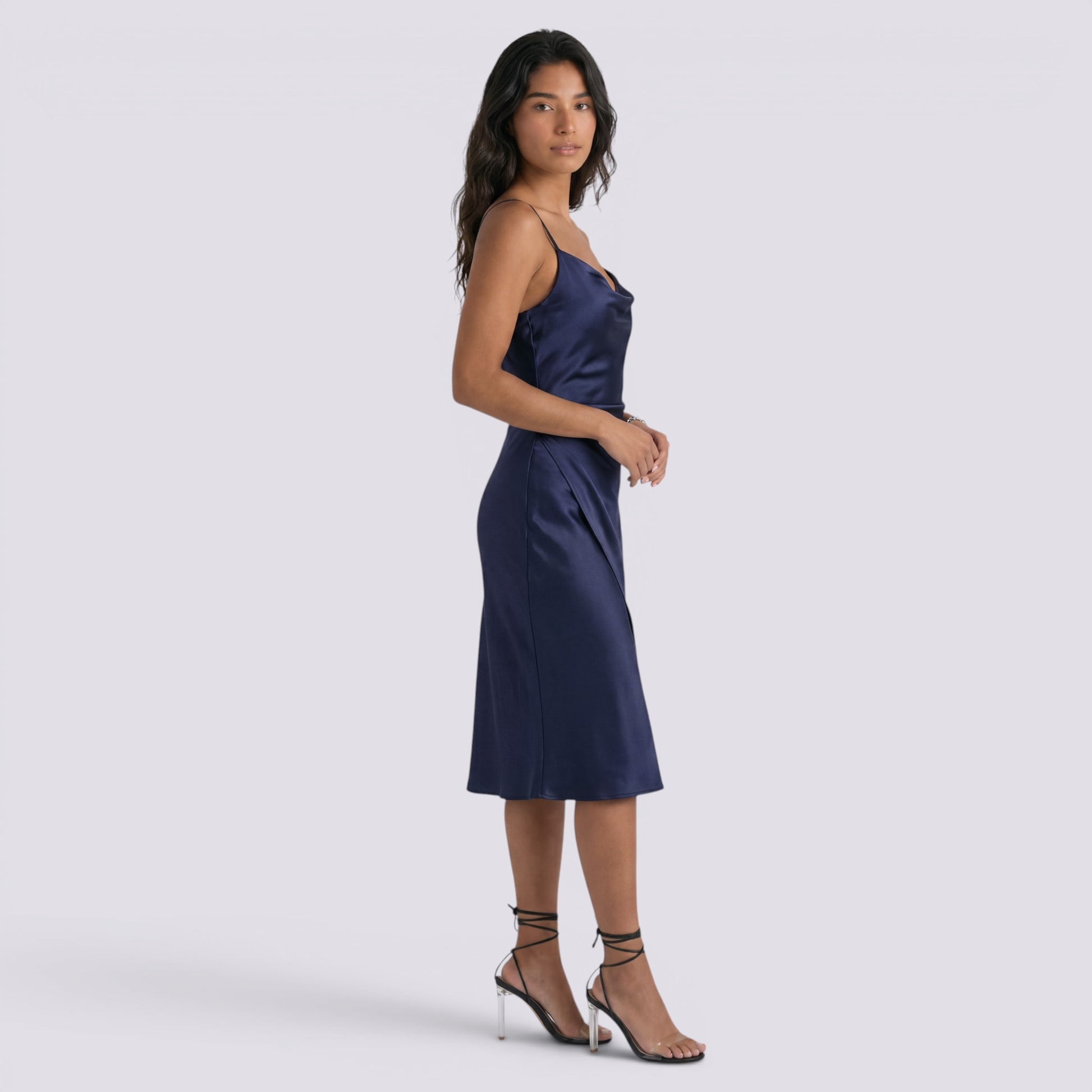 Vestido Midi Mujer Escote V