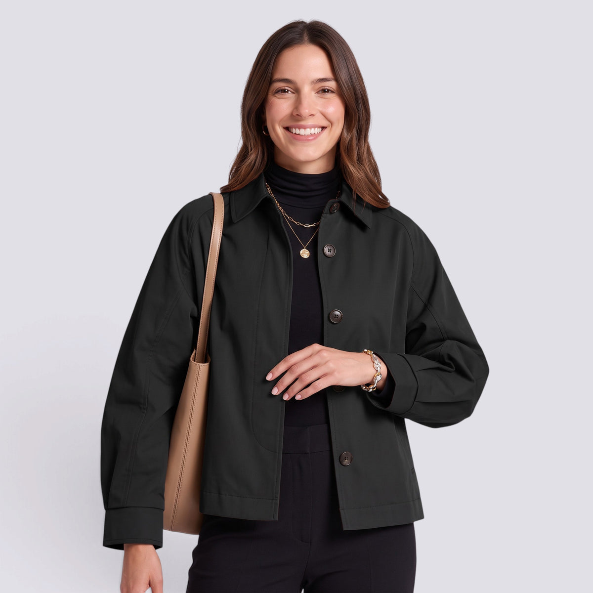 Gabardina Mujer Corte Holgado Midi