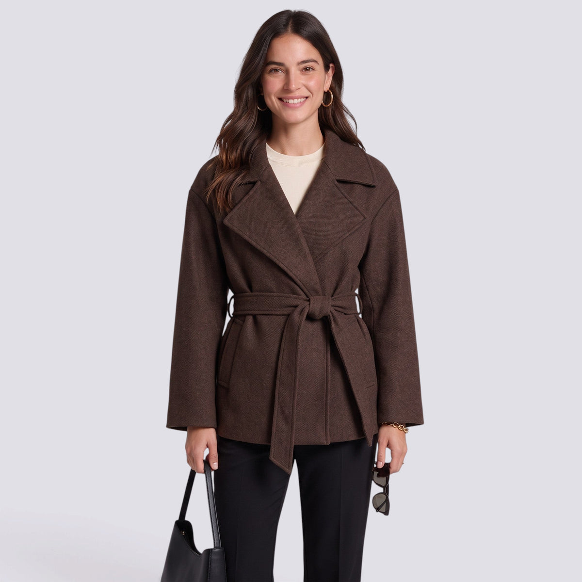 Chaqueta Mujer Elegante con Cinturón